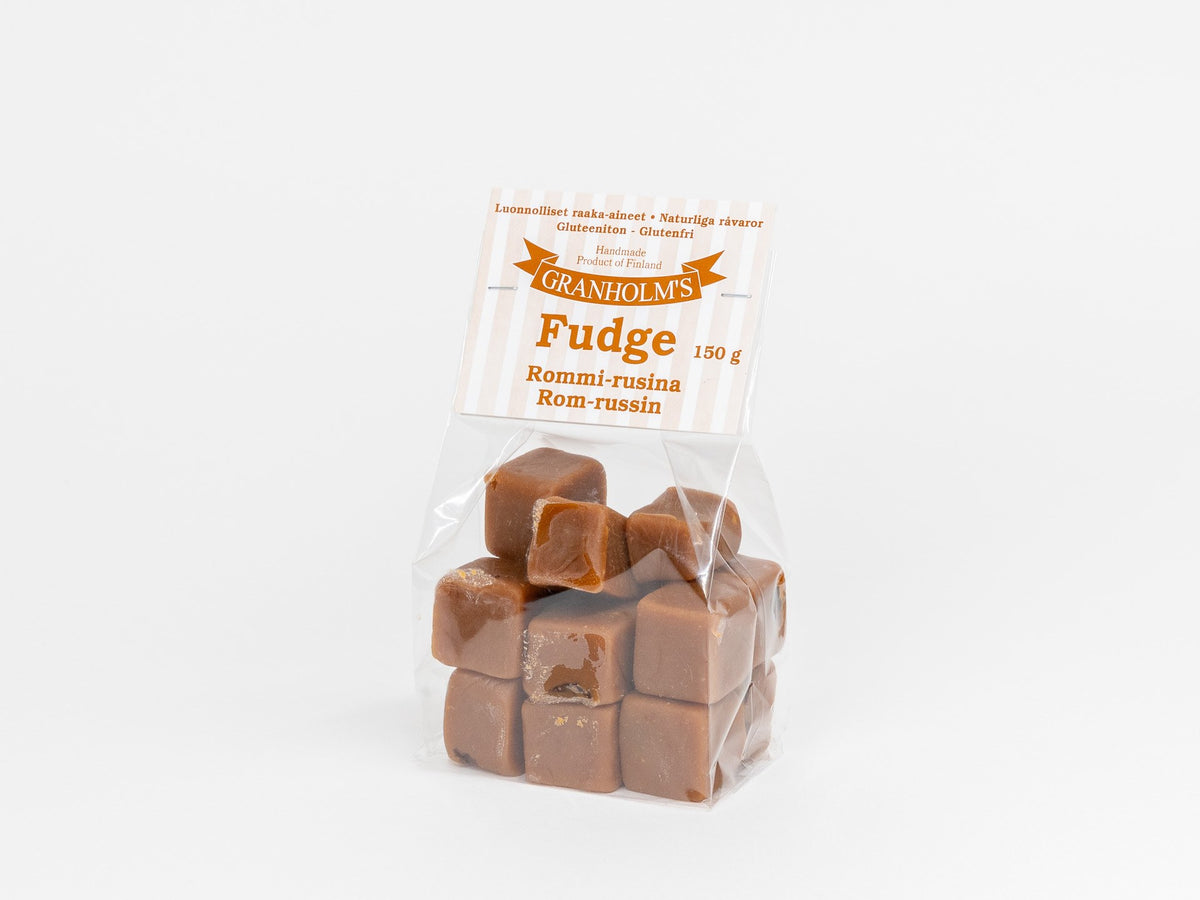 Granholm´sin Fudge Rommi-rusina -pakkaus.